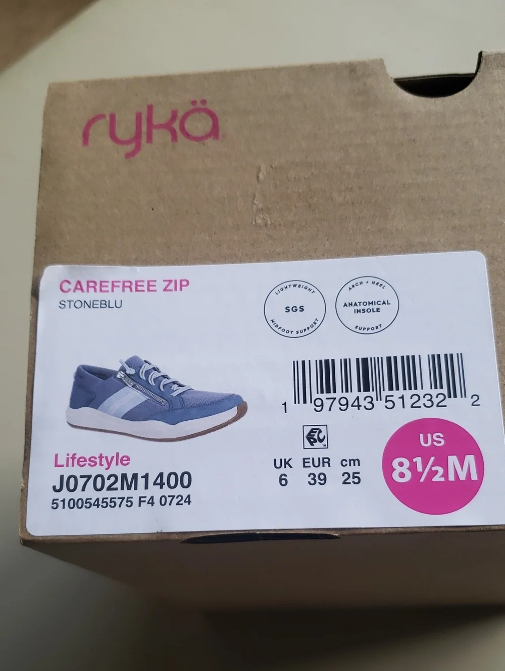 Ryka Carefree Zip Lifestyle Shoes 8.5